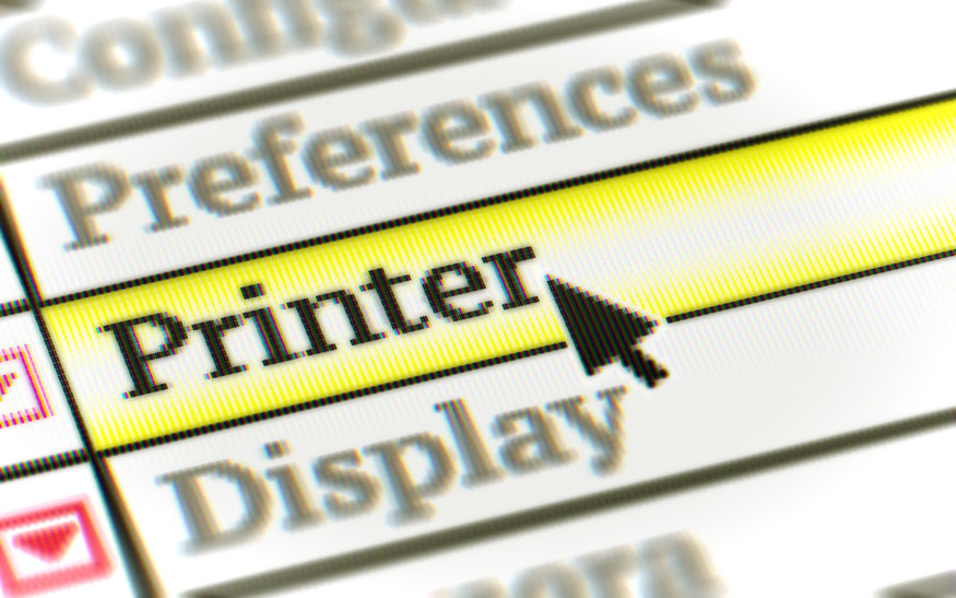 printer button in the screen. illustration.